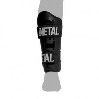 Protège tibia + pied détachable pro Métal Boxe Noir